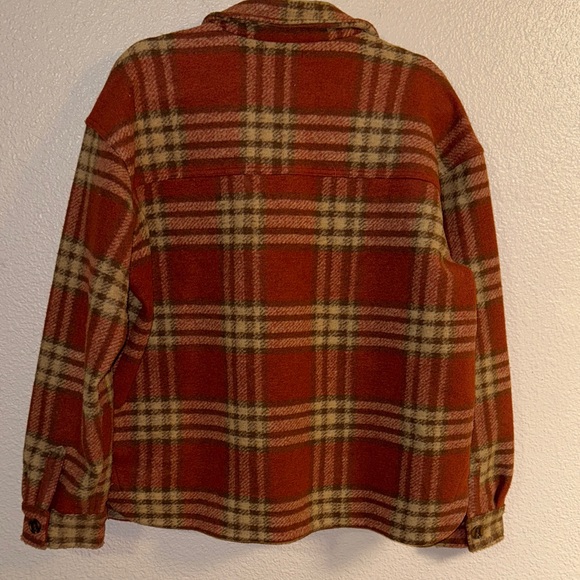 Maurices Rust and Beige Plaid Utility Jacket - Picture 4 of 8
